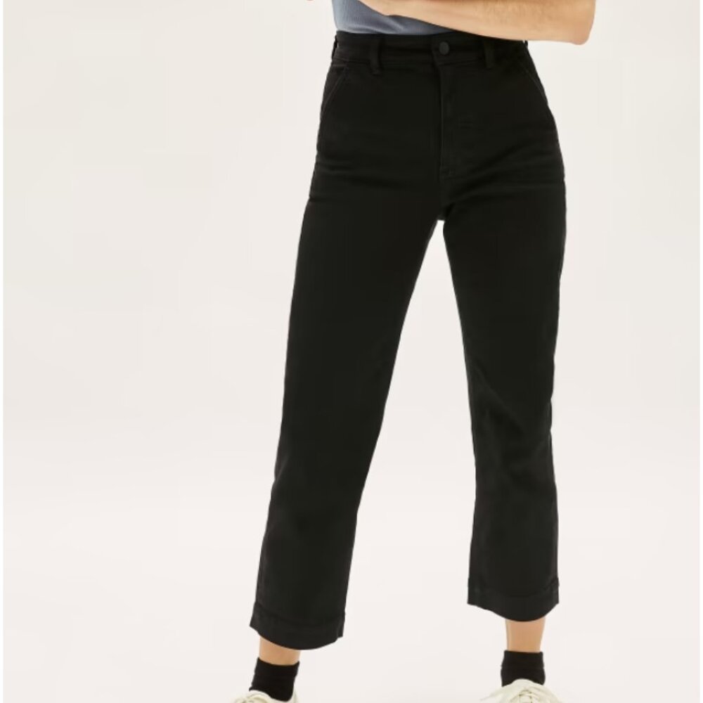 Everlane The Straight-Leg Crop Jean in Black, *Tall*, Size 4, EUC